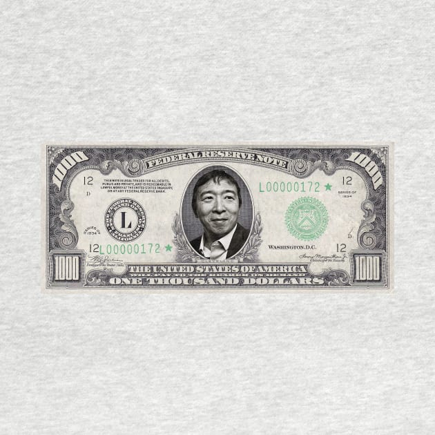 Andrew Yang 2020 thousand dollar bill by kdubdesigns